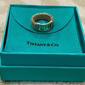Tiffany & Co. Atlas Somerset Mesh Ring Sterling Silver 925